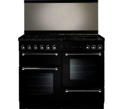 RANGEMASTER  110 Dual Fuel Range Cooker - Black & Chrome